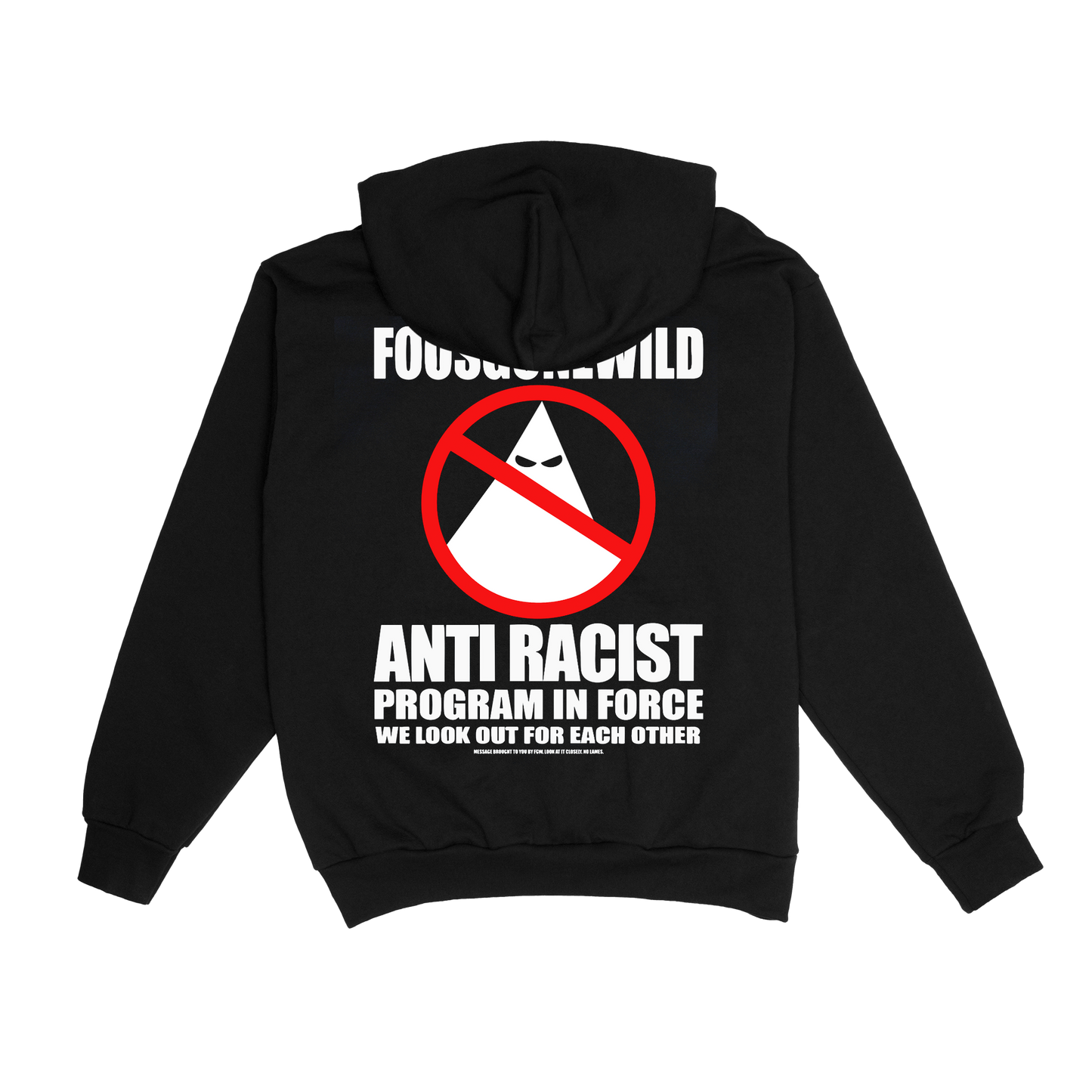 Anti-Racist Black Hoodie Back