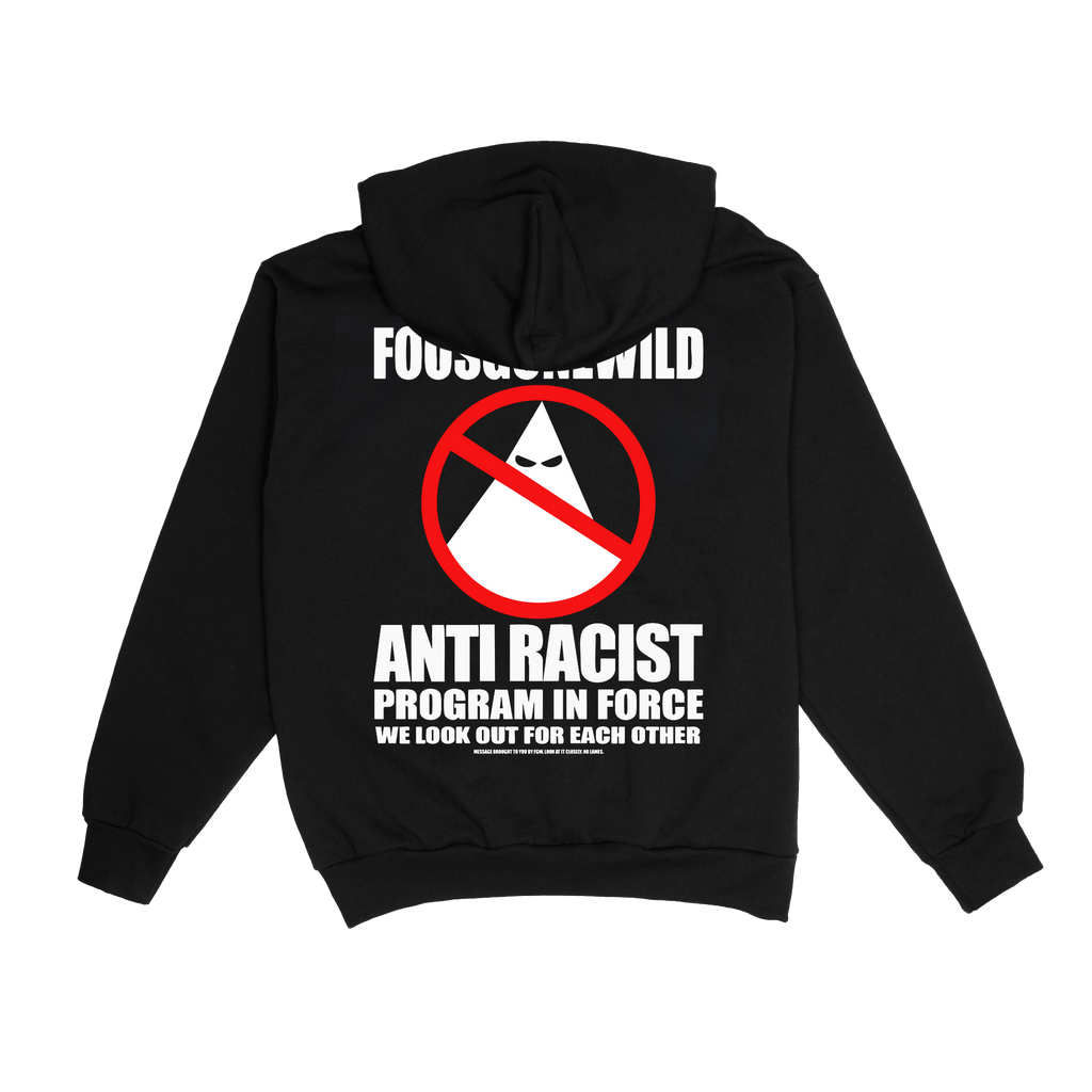 Anti-Racist Black Hoodie Back
