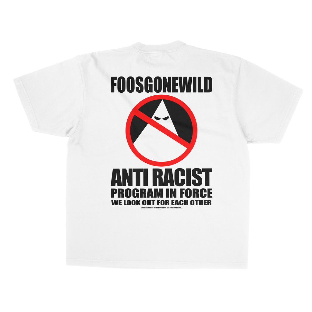 Anti-Racist White T-Shirt Back